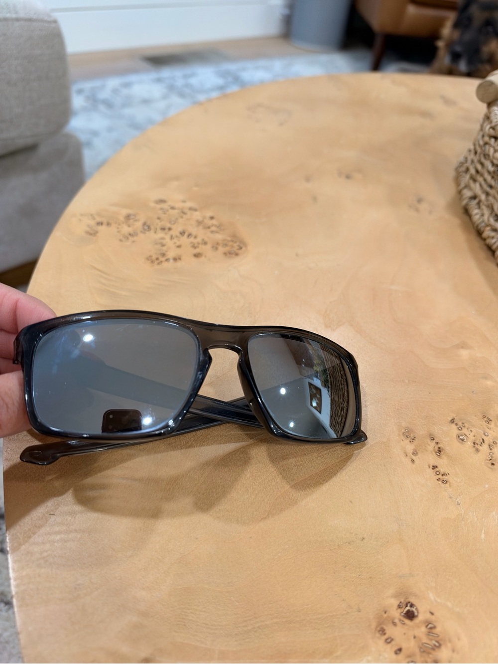 Oakley Men's Black/Gray Rectangle Sunglasses
